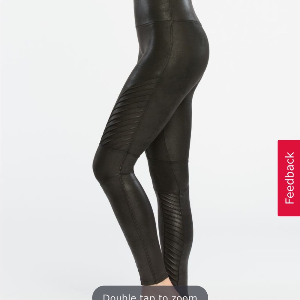 Spanx moto style leather leggings